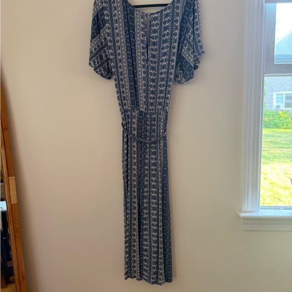 Mi ami Blue and White Midi Tie Dress - Picture 5 of 6